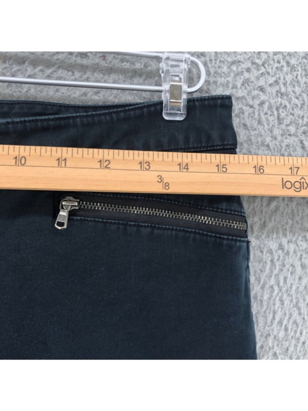 Talbots Pants Womens 6 Black Curvy Stretch Denim Zip Pockets Ankle Tapered Leg - Picture 7 of 11